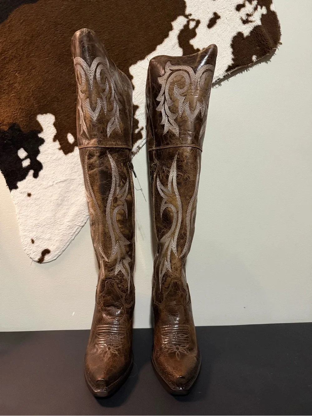 NWT!!! DAN POST WOMEN'S JILTED KNEE HIGH WESTERN BOOTS